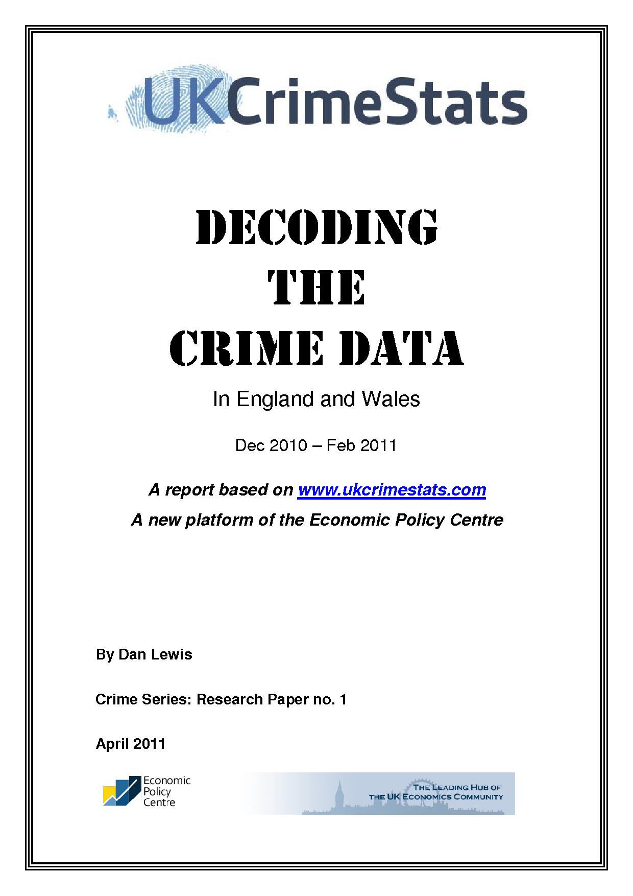Decoding the Crime Data: Dec 2010 - Feb 2011
